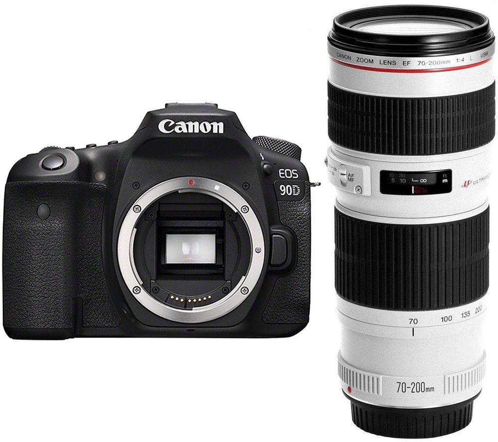 CANON EOS 90D DSLR Camera & EF 70-200 mm f/4 USM Telephoto Zoom Lens Bundle
