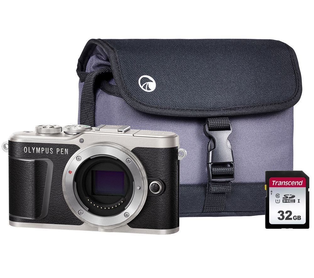 OLYMPUS PEN E-PL9 Mirrorless Camera with 32 GB SD Card & Case - Black, Body Only, Black