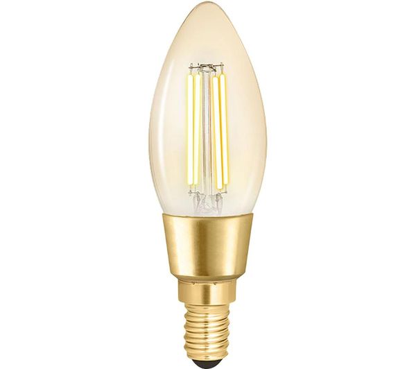 WIZ CONNEC Whites Filament Smart LED Light Bulb - E14, Warm White, White