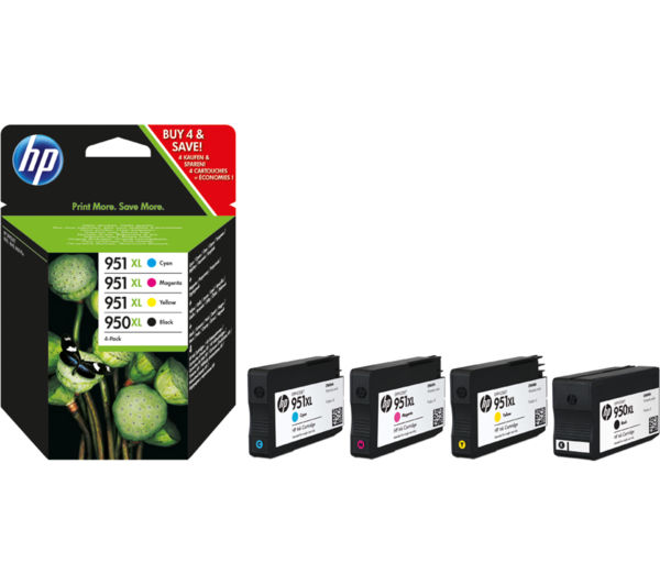 HP 950XL/951 XL Cyan, Magenta, Yellow & Black Ink Cartridges - Multipack, Cyan