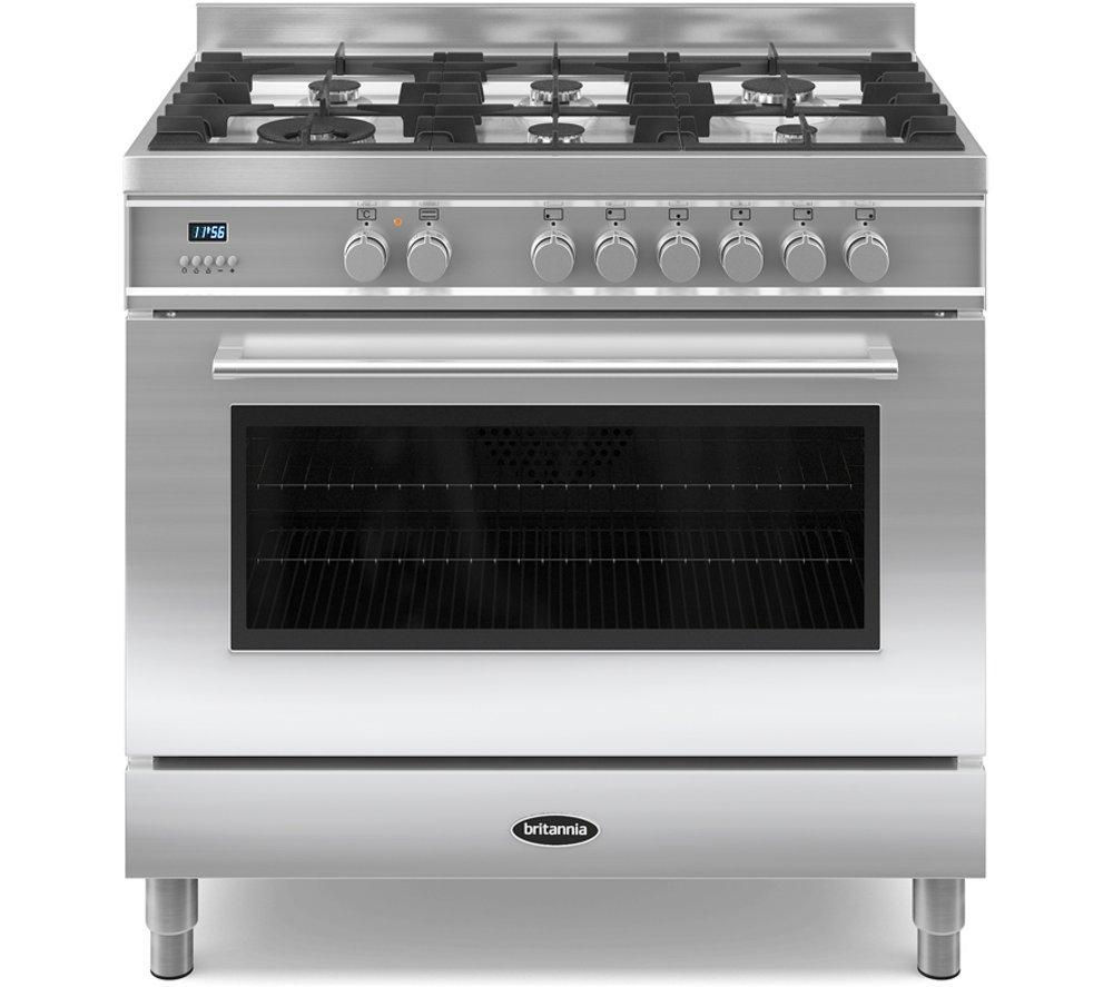 BRITANNIA Q Line 90 cm TP RC9SGQLS Dual Fuel Range Cooker - Stainless steel, Stainless Steel