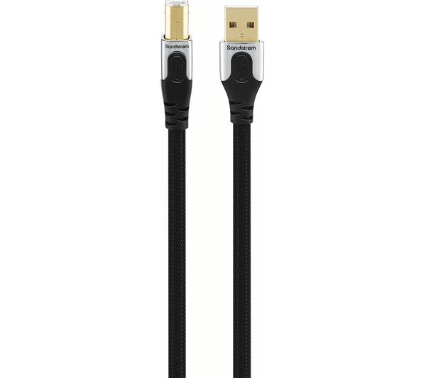 SANDSTROM SUSB48M17 Premium High Speed USB 2.0 A to B Cable - 4.8 m, Gold