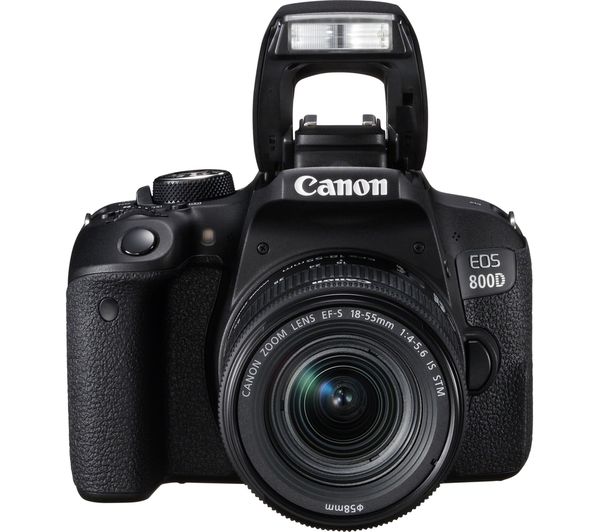 Canon EOS 800D DSLR Camera with 18-55 mm f/3.5-5.6 Zoom Lens - Black, Black