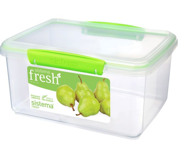 SISTEMA Fresh Rectangular 3 litre Container - Green, Green