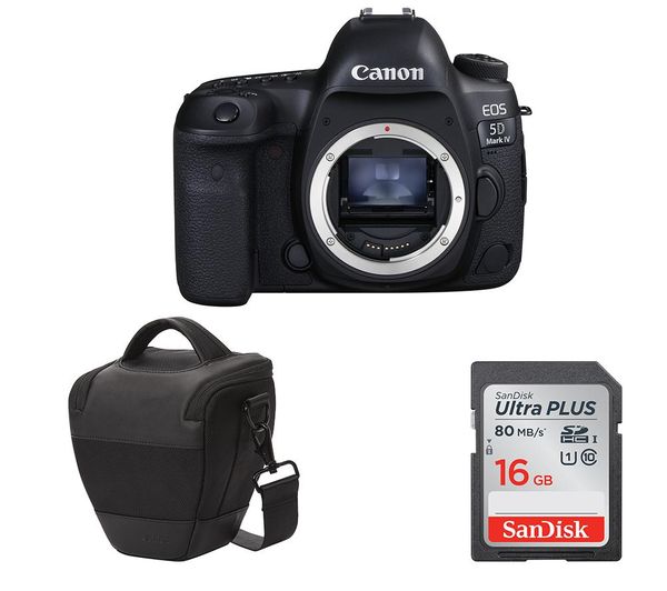 CANON EOS 5D Mark IV DSLR Camera, Memory Card & Bag Bundle, Black