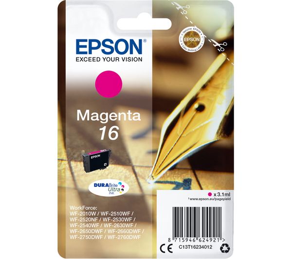 Epson Pen & Crossword 16 Magenta Ink Cartridge, Magenta