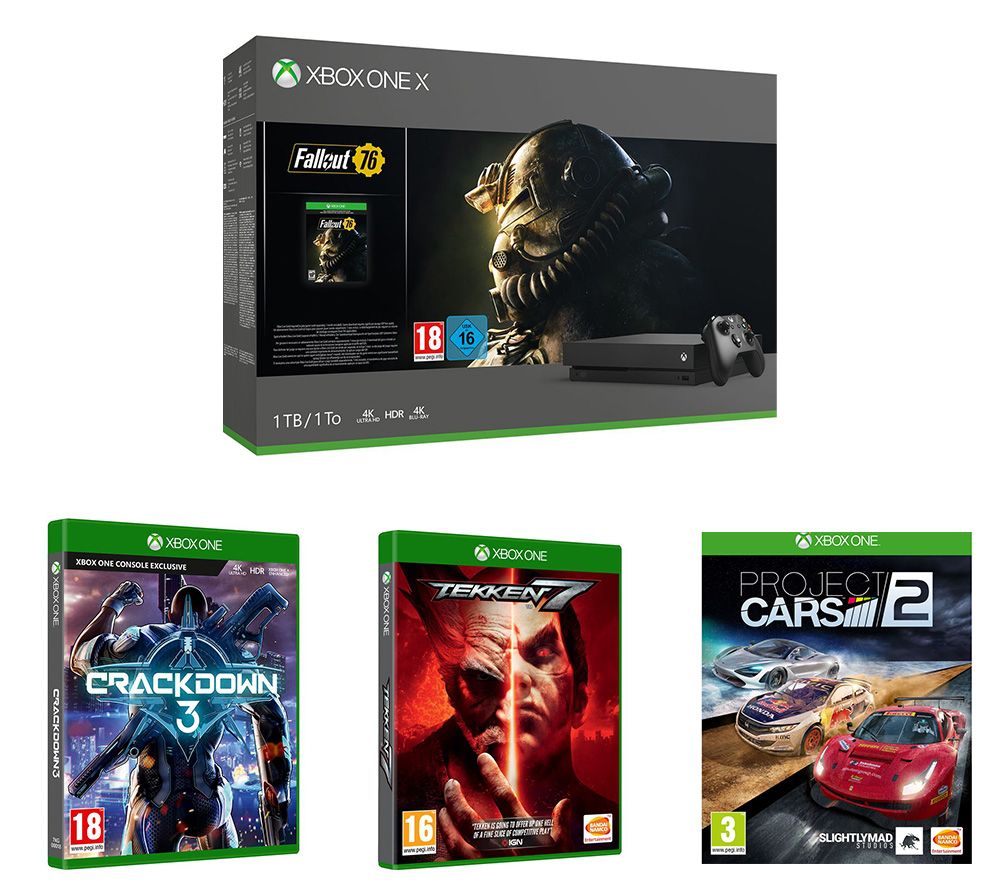 Xbox One X, Fallout 76, Crackdown 3, Tekken 7 & Project Cars 2 Bundle