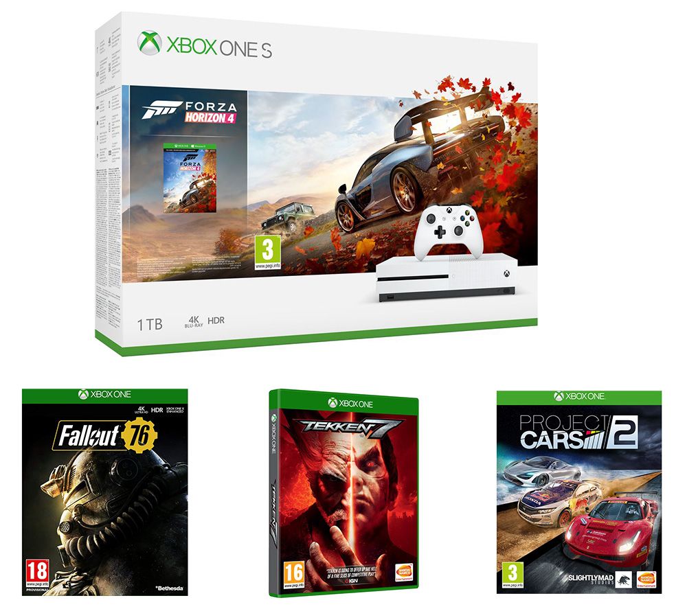 MICROSOFT Xbox One S, Forza Horizon 4, Project Cars 2, Tekken 7, Fallout 76 & Apex Legends Bundle