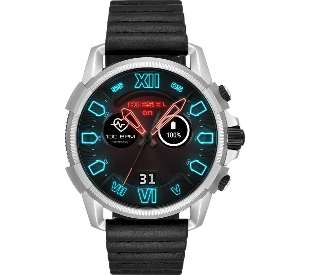 DIESEL Full Guard 2.5 DZT2008 Smartwatch - Black, Leather Strap, Black