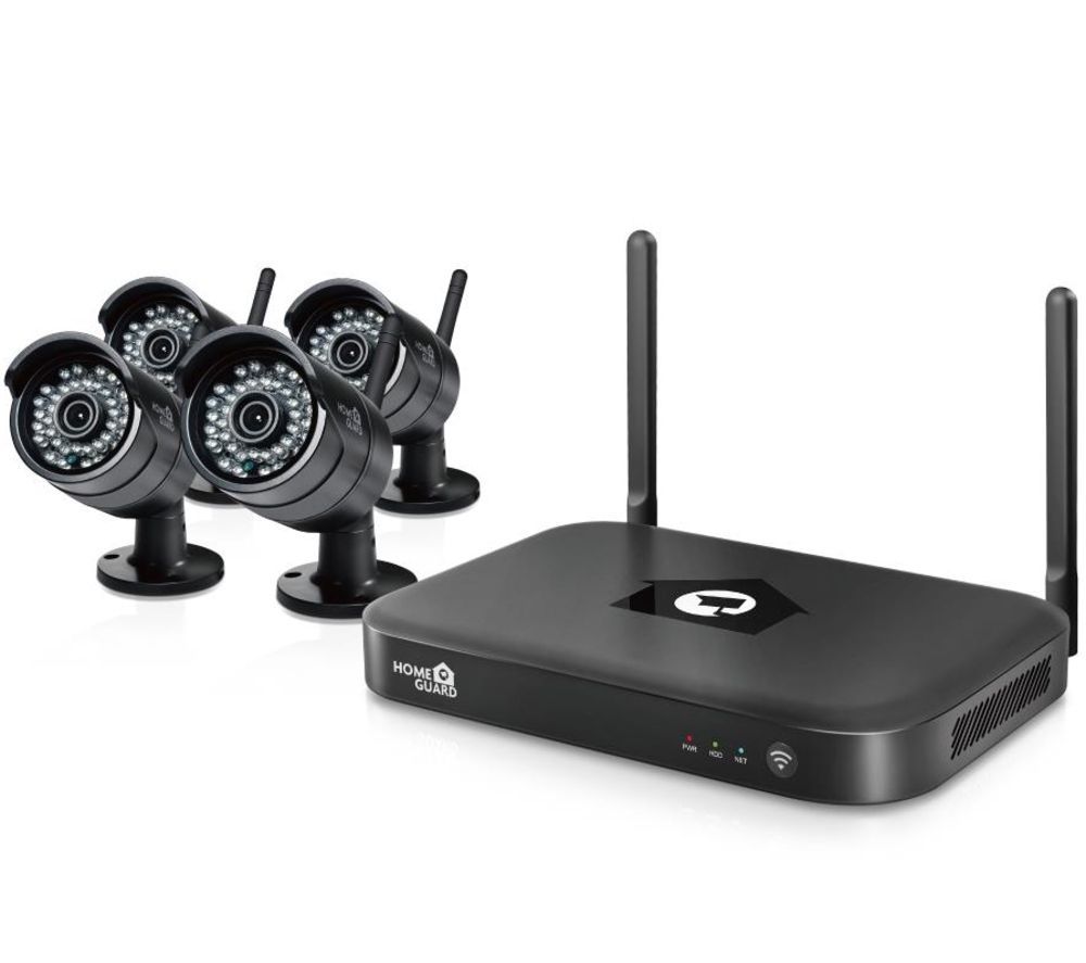 HOMEGUARD 8-Channel Full HD Wireless CCTV Kit - 1 TB, 4 Cameras, Snow