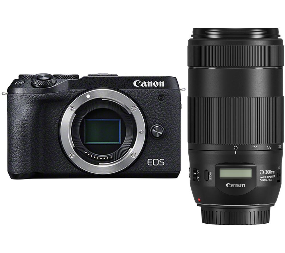 CANON EOS M6 Mark II Mirrorless Camera & EF 70-300 mm F/4-5.6 IS II USM Telephoto Zoom Lens Bundle, Black