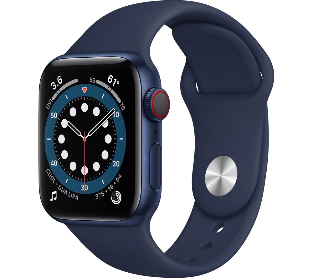 APPLE Watch Series 6 Cellular - Blue Aluminium with Deep Navy Sports Band, 40 mm