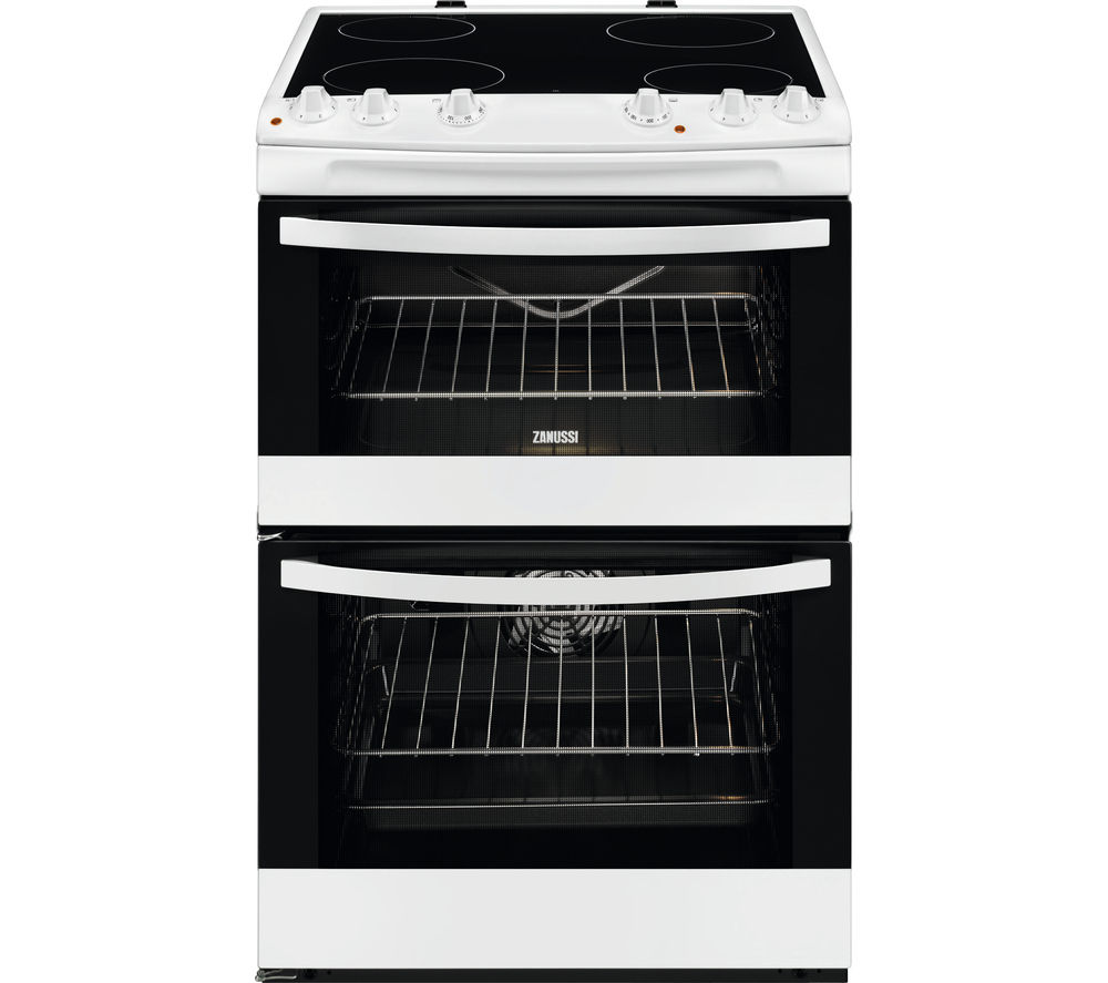 ZANUSSI ZCV66030WA 60 cm Electric Ceramic Cooker - White & Black, White