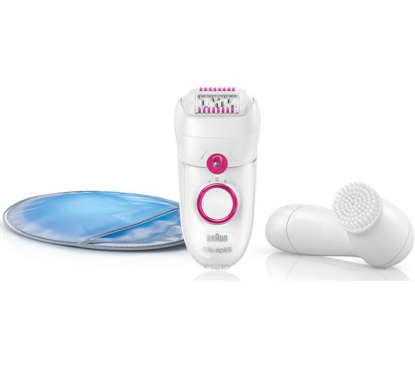 BRAUN Silk Epil Legs 5329 Epilator & Facial Cleansing Brush - White & Pink, Braun
