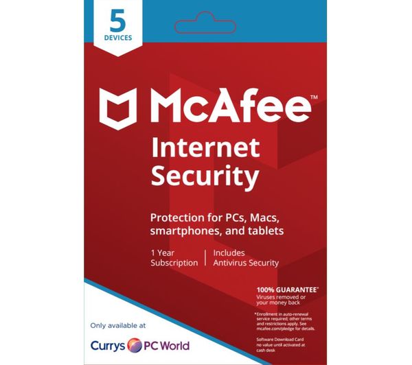 MCAFEE Internet Security - 1 user / 5 devices for 1 year