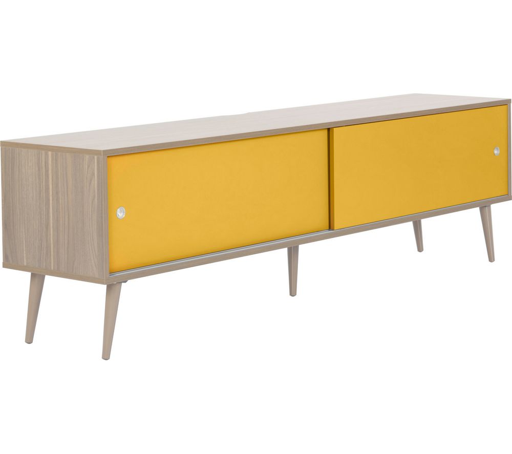 OUTLINE Retro 1800 mm TV Stand - Oak & Yellow, Yellow