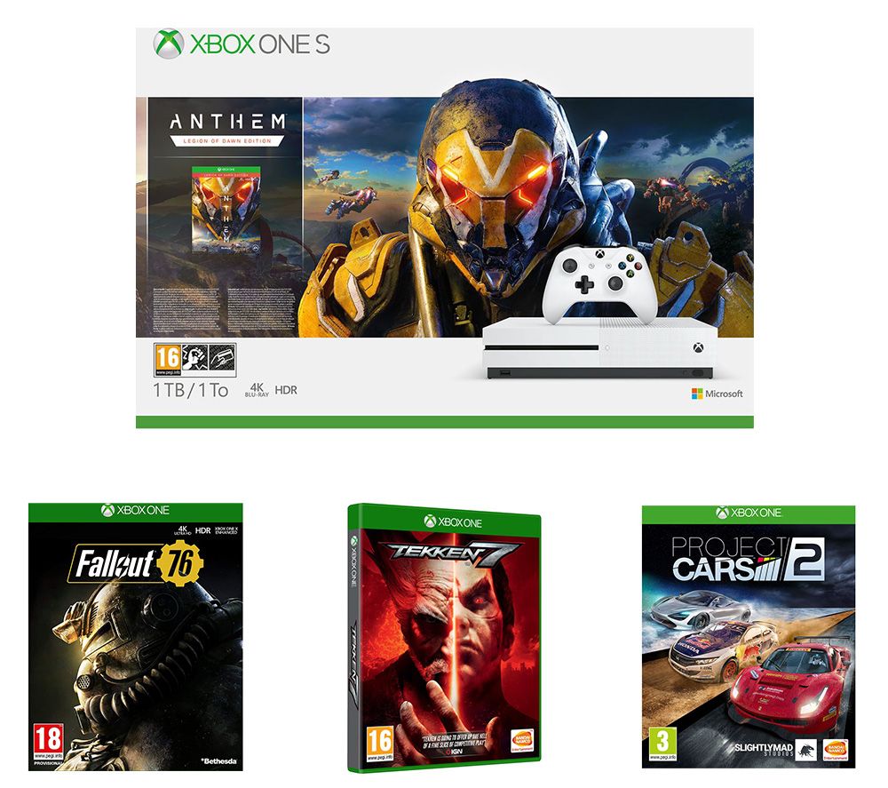 MICROSOFT Xbox One S, Anthem, Project Cars 2, Tekken 7 & Fallout 76 Bundle