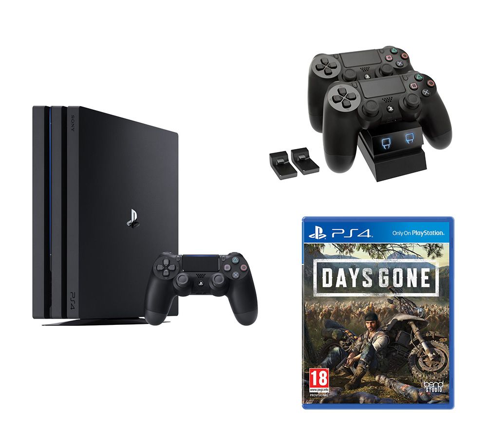 SONY PlayStation 4 Pro, Days Gone & Twin Docking Station Bundle - 1 TB, Red