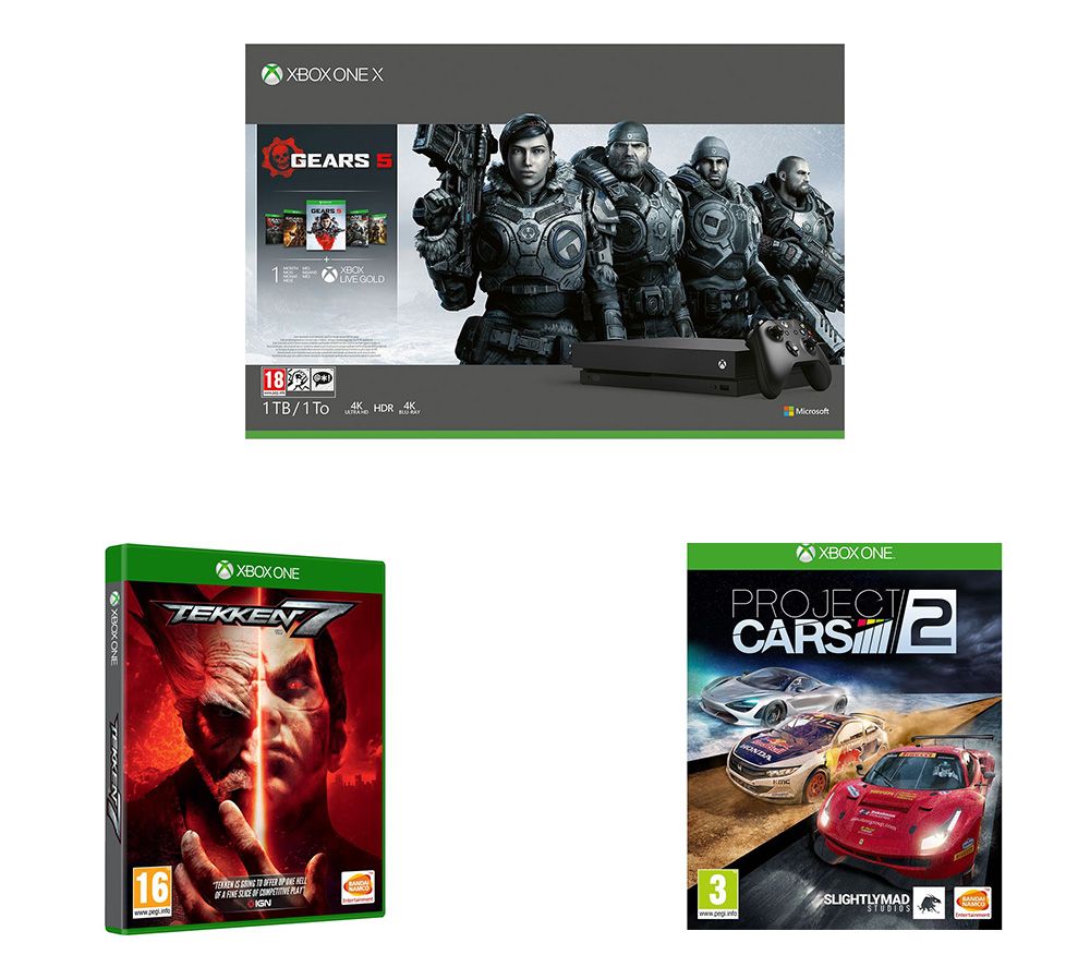 MICROSOFT Xbox One X with Gears 5, Tekken 7 & Project Cars 2 Bundle