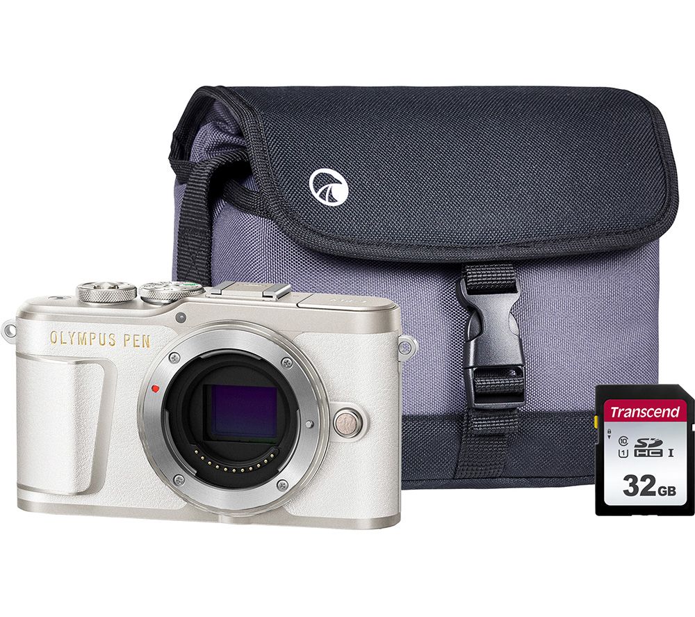 OLYMPUS PEN E-PL9 Mirrorless Camera with 32 GB SD Card & Case - White, Body Only, White
