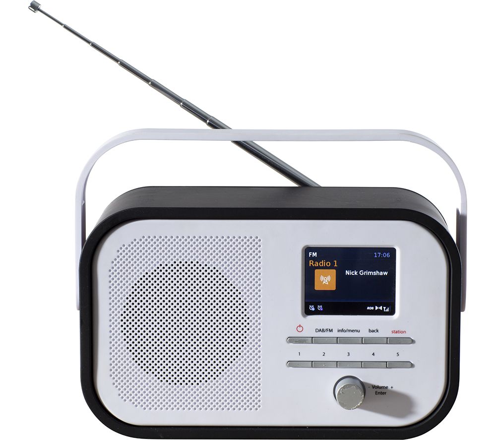 DAEWOO AVS1403 Portable DAB Radio - Black & White, Black