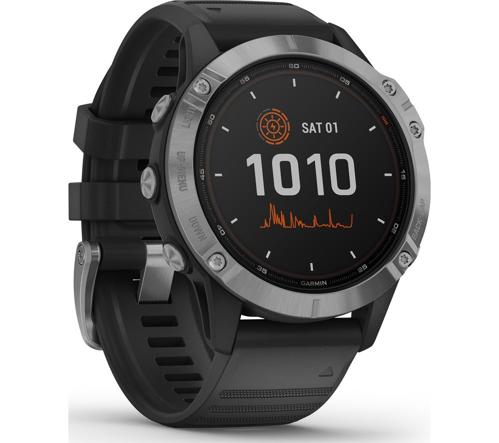 GARMIN fenix 6 Solar - Black & Silver, Silver/Grey,Black