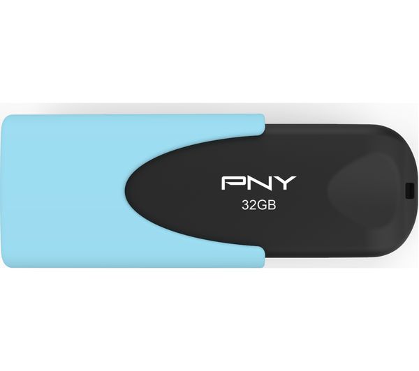 PNY Attache 4 USB 2.0 Memory Stick - 32 GB, Pastel Blue, Blue