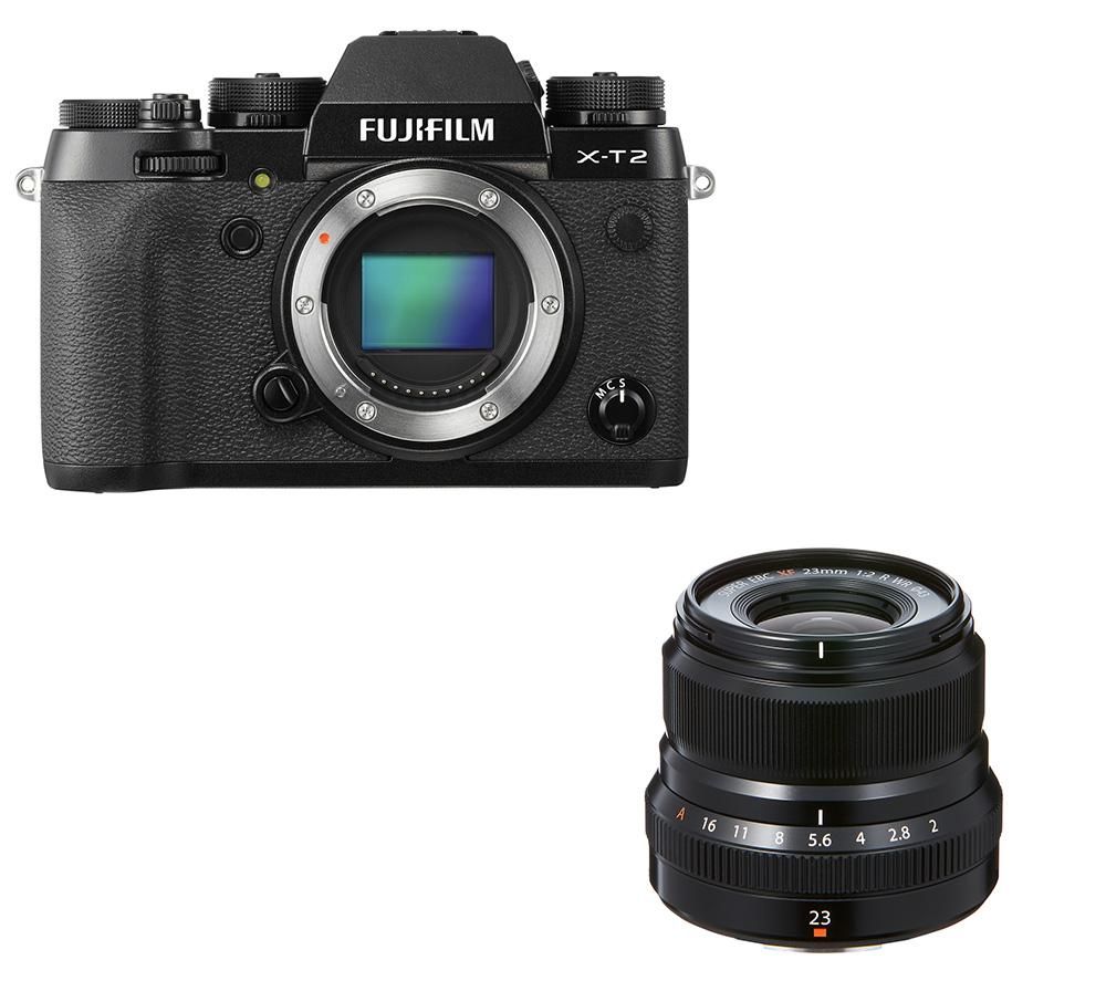 FUJIFILM X-T2 Mirrorless Camera & Fujinon XF 23 mm f/2.0 R WR Wide-angle Prime Lens Bundle