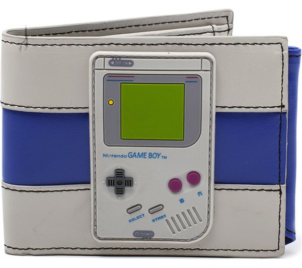 NINTENDO Game Boy Rubber Badge Bifold Wallet - Grey & Blue, Grey