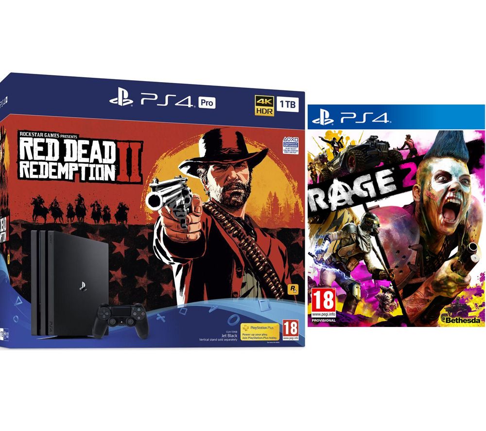 SONY PlayStation 4 Pro, Red Dead Redemption 2 & Rage 2 Bundle, Red