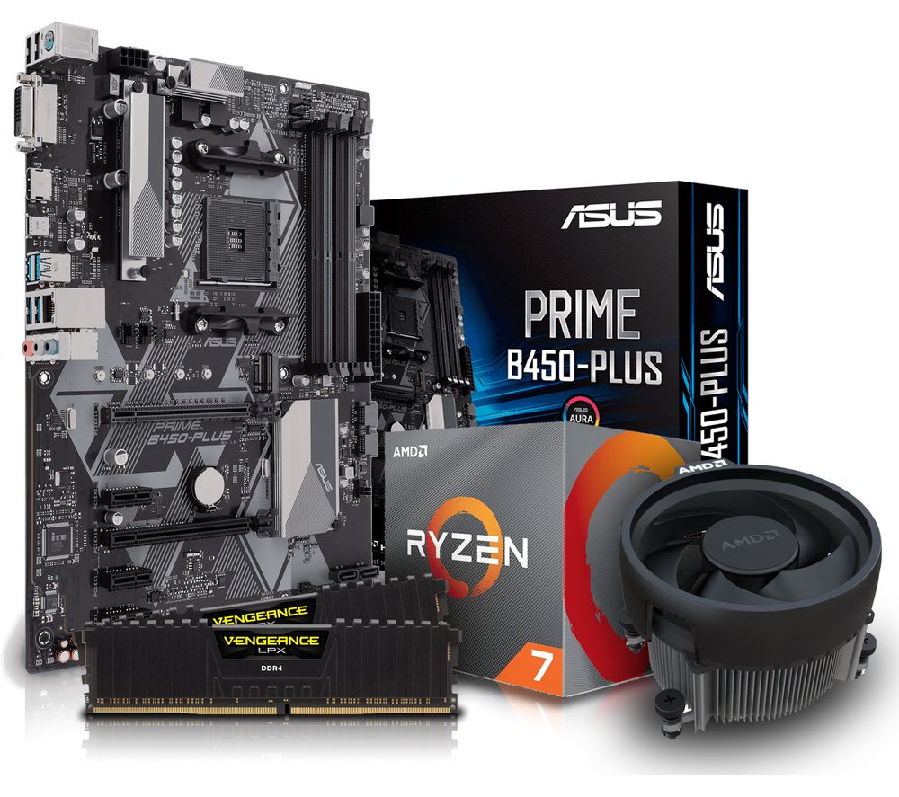 AMD Ryzen 7 Processor, PRIME B450M PLUS Motherboard, 16 GB RAM & AMD Cooler Components Bundle