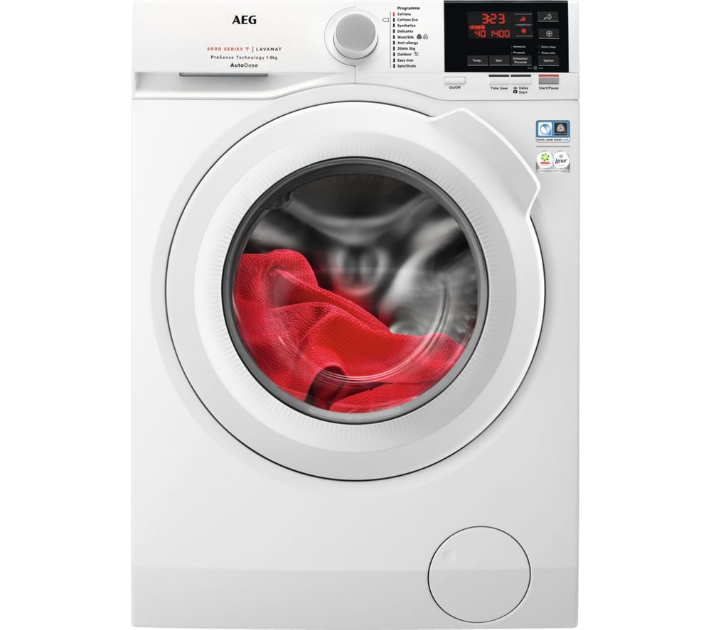 AEG AutoDose 6000 Series L6FBG841CA WiFi-enabled 8 kg 1400 Spin Washing Machine - White, White