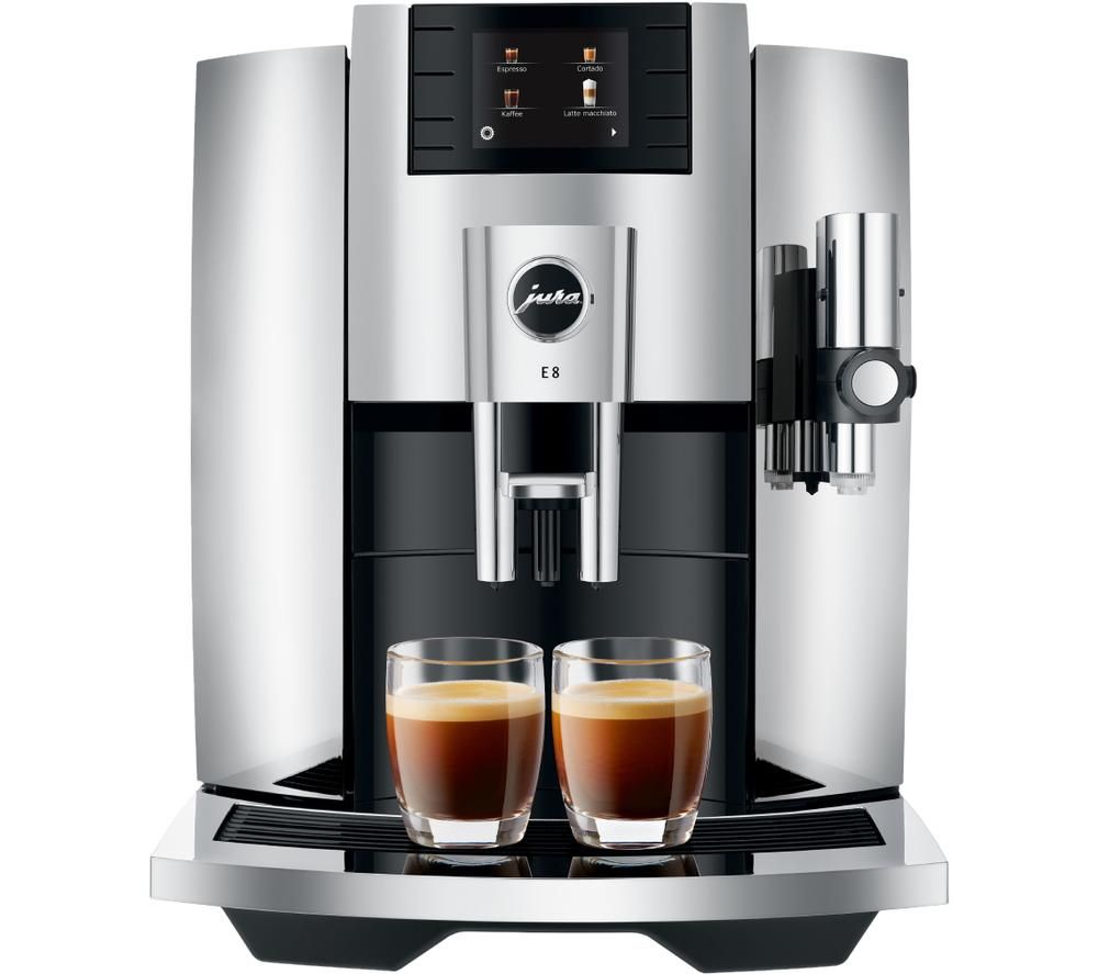 JURA E8 15363 Smart Bean to Cup Coffee Machine - Chrome Silver, Silver