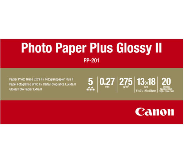 CANON 130 x 180 mm Photo Paper Plus Glossy II - 20 Sheets