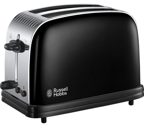 RUSSELL HOBBS Stainless Steel 2-Slice Toaster - Black, Stainless Steel
