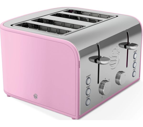 SWAN Retro ST17010PN 4-Slice Toaster - Pink, Pink