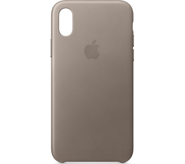 APPLE iPhone X Leather Case - Taupe, Taupe