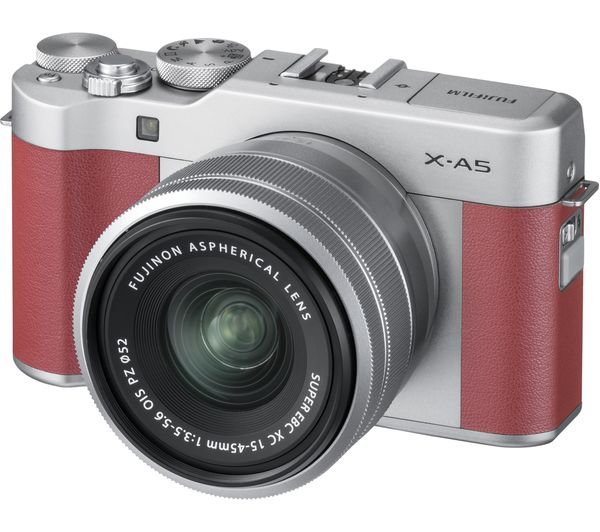 FUJIFILM X-A5 Mirrorless Camera with FUJINON XC 15-45 mm f/3.5-5.6 OIS PZ Lens - Pink, Pink