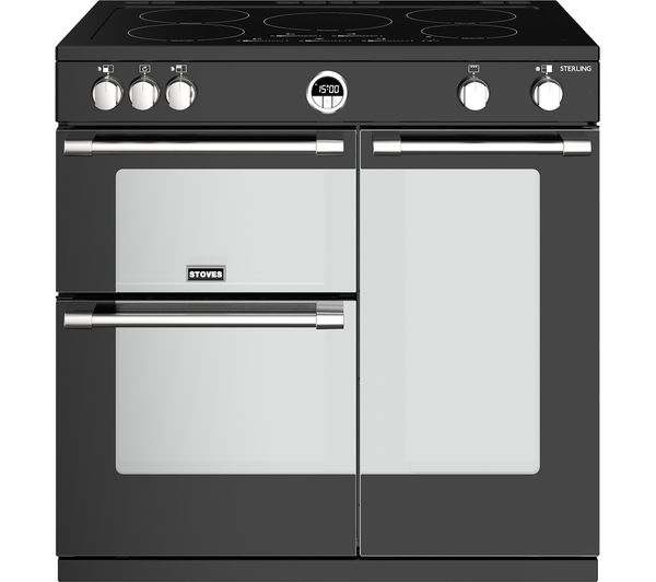 STOVES Sterling S900Ei BK 90 cm Electric Induction Range Cooker - Black, Black