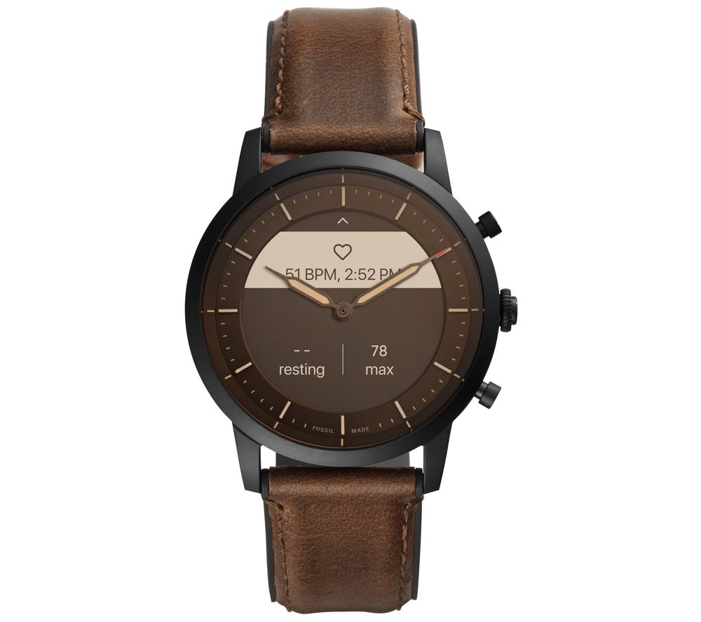 FOSSIL Collider Hybrid HR FTW7008 - Brown, Leather Strap