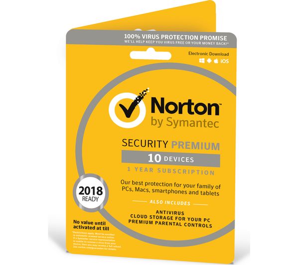 NORTON Security 2018 - 1 year for 10 devices (download)