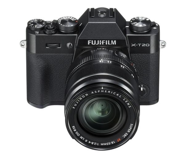 FUJIFILM X-T20 Compact System Camera with 18-55 mm f/2.8-f/4 Standard Zoom Lens - Black, Black