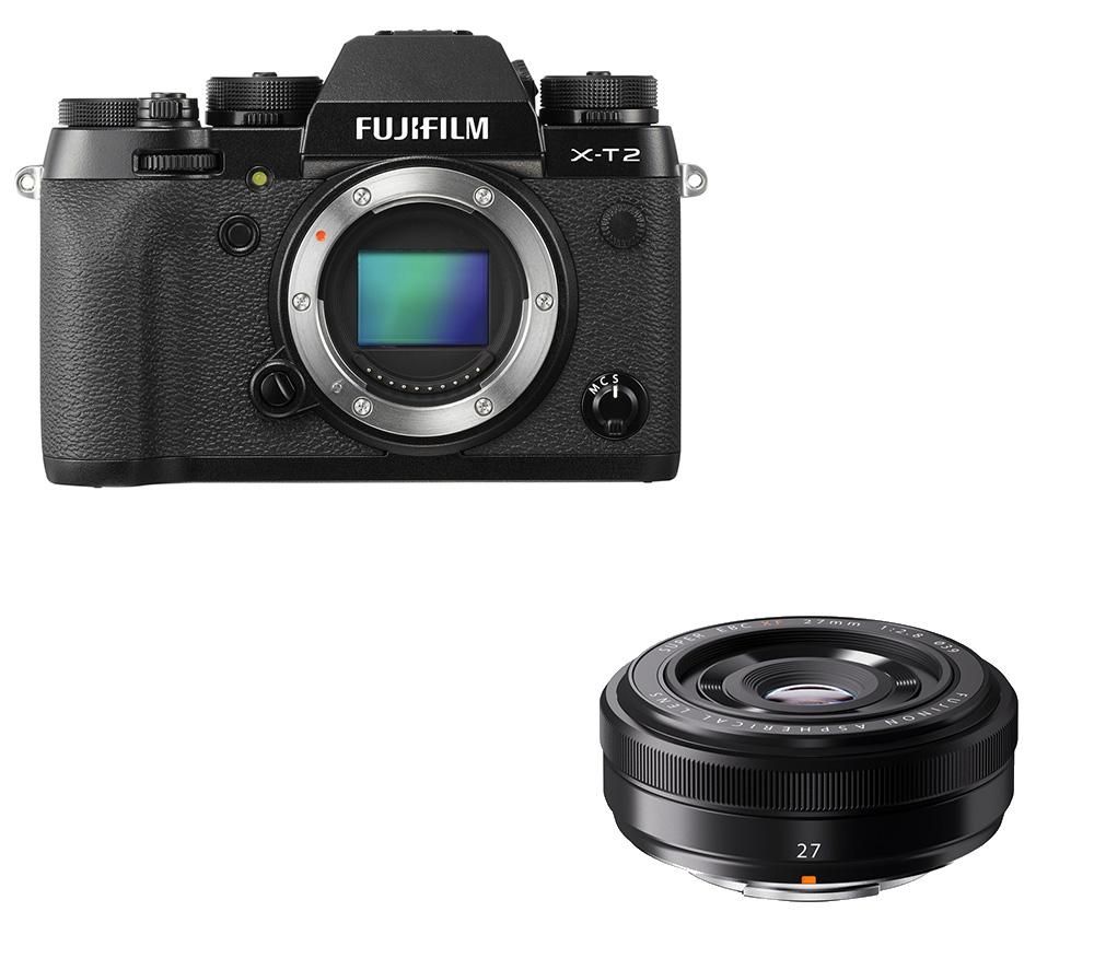 FUJIFILM X-T2 Mirrorless Camera & FUJINON XF 27 mm f/2.8 Pancake Lens Bundle