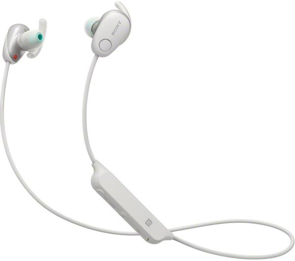 SONY WI-SP600NW Wireless Bluetooth Noise-Cancelling Headphones - White, White