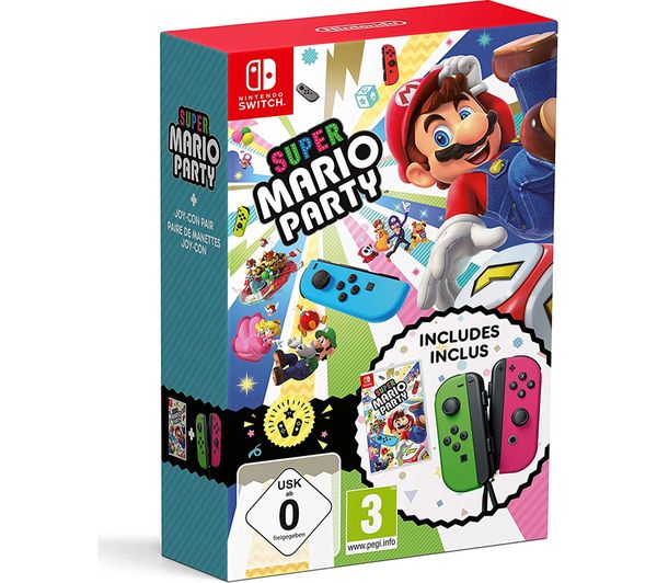 NINTENDO SWITCH Super Mario Party & Joy Con Controllers, Neon