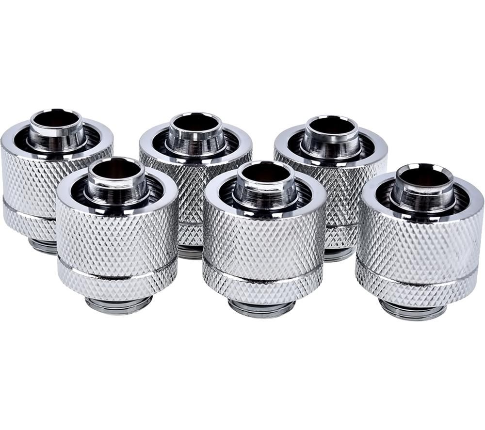 ALPHACOOL Icicle 16/10 mm Chrome Compression Fitting, Silver/Grey