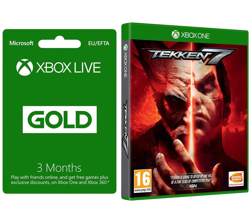 MICROSOFT Xbox LIVE Gold Membership 3 Month Subscription & Tekken 7 Bundle, Gold
