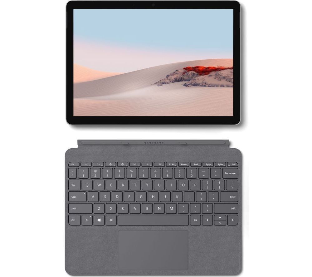 MICROSOFT 10.5" Platinum Surface Go 2 & Charcoal Typecover Bundle, Charcoal