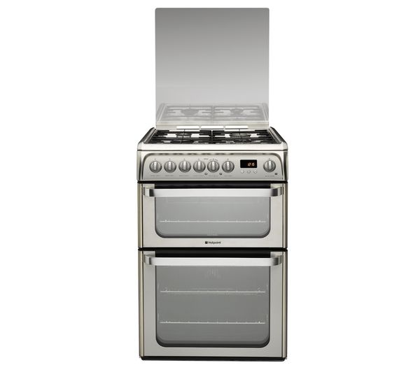 HOTPOINT HUD61X S Dual Fuel Cooker - Stainless Steel (SBUK), Stainless Steel
