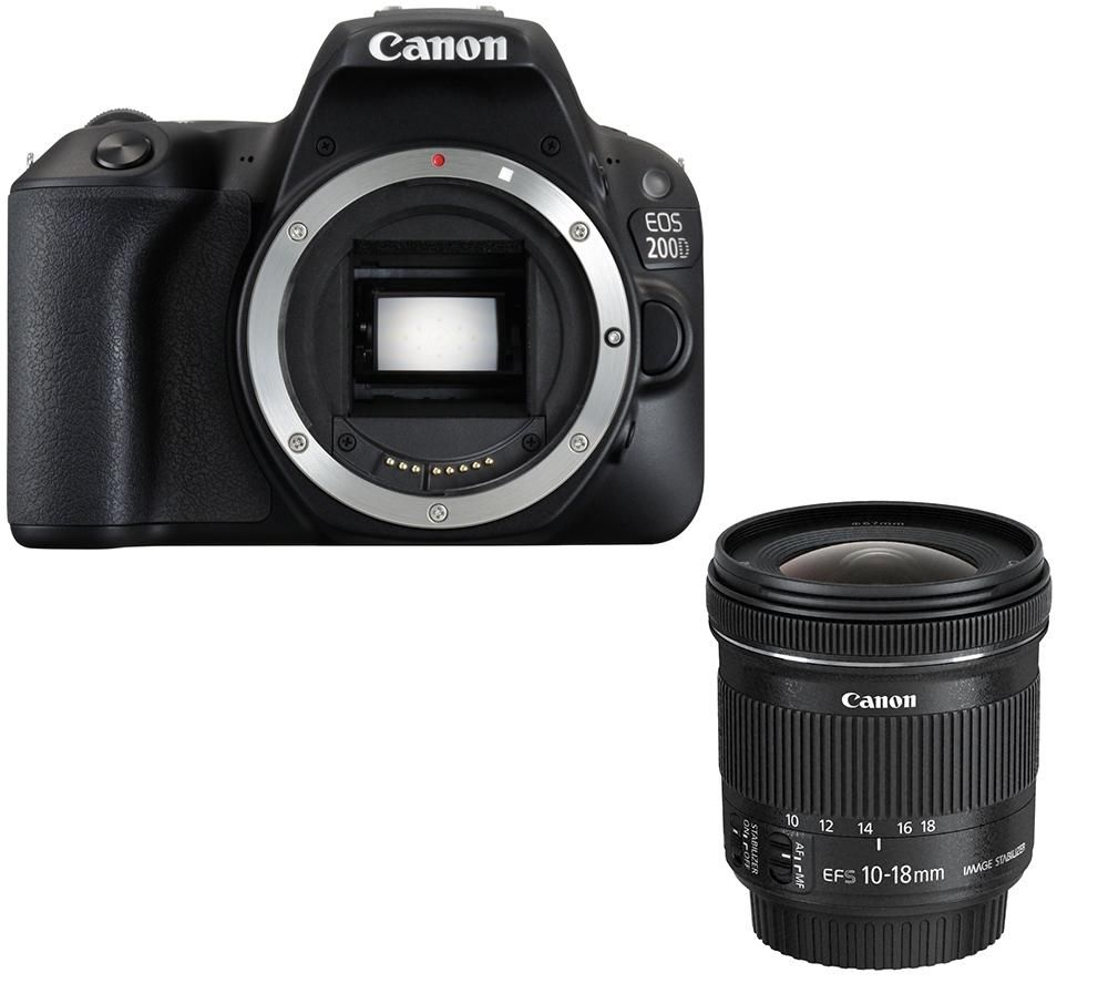 CANON EOS 200D DSLR Camera & EF-S 10-18 mm f/4.5-5.6 IS STM Wide-angle Zoom Lens Bundle